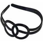 Plastová čelenka černá lesklá - dvojité kolo – Zboží Dáma