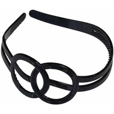Plastová čelenka černá lesklá - dvojité kolo – Zboží Dáma