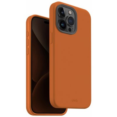 Pouzdro UNIQ Lino Hue MagClick iPhone 15 Pro Max, Sunset oranžové