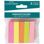 Samolepicí záložky CONCORDE 12x50mm, 5x100l., neon – Zboží Dáma