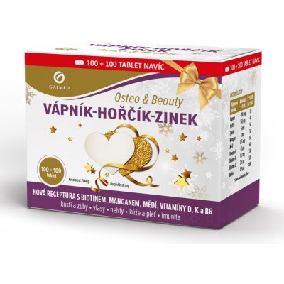 Galmed Vápník Hořčík Zinek Osteo&Beauty 2 x 100 tablet – Hledejceny.cz