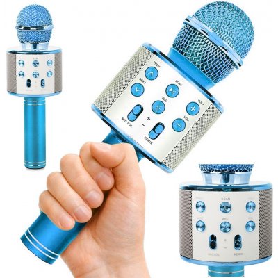 Verk 01377 Karaoke Bluetooth mikrofon 1800mAh modrá – Zboží Dáma Verk 01377 Karaoke Bluetooth mikrofon 1800mAh modrá – Zboží Dáma