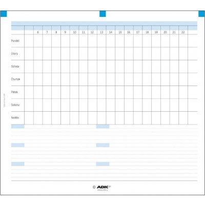 ADK náplň do diáře A4 týdenní rozvrh formulář – Zboží Mobilmania