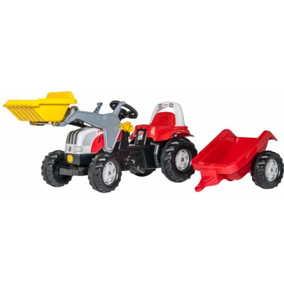 Rolly Toys šlapací traktor Steyr s čelním nakladačem a přívěsem R02393