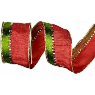 Stuha vánoční saténová TRADITIONAL CHRISTMAS červená 40mm x 2m (14,-Kč/m) – Zboží Dáma