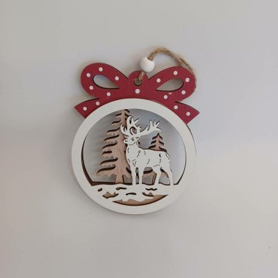 DECOLED Ozdoba s jelenem 10 x 12,5 cm dřevěná – Zboží Dáma