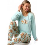 Azurové pyžamo s lesními zvířátky pro ženy z bavny 1B2325 hnědá S – Zboží Dáma