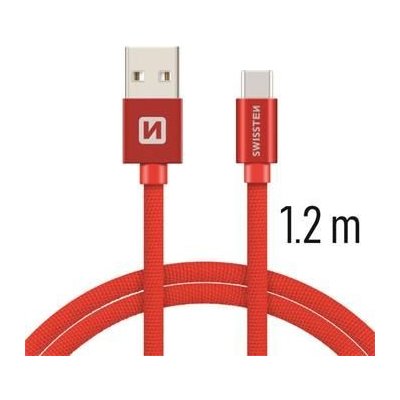 Swissten Kabel Textile USB-C 1,2 M Červený – Zbozi.Blesk.cz