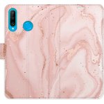 Pouzdro iSaprio Flip s kapsičkami na karty - RoseGold Marble Huawei P30 Lite – Hledejceny.cz