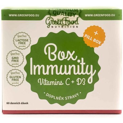 Greenfood Box Immunity vitamin D3 60 kapslí a vitamin C500 60 kapslí + PILLBOX