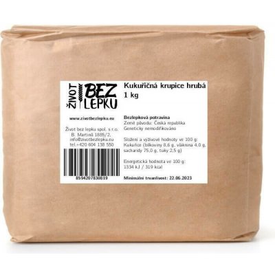 Život bez lepku Kukuřičná krupice hrubá 1 kg – Zboží Dáma