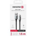 Swissten 71521309 USB / USB-C, 1,5m, černý – Zboží Živě
