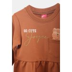 Dívčí šaty s dlouhým rukávem SO JOYCE DRESS Růžová hnědá Růžová – Zboží Dáma