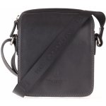 Pánská nylonová taška přes rameno Hexagona 299176 černá s koženou klopnou – Zboží Mobilmania