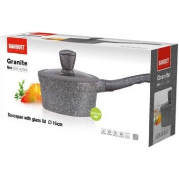 Banquet rendlík s nepřilnavým povrchem GRANITE 16 cm poklice