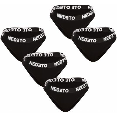 Nedeto 5PACK Dámské kalhotky 5NDTK001 černé