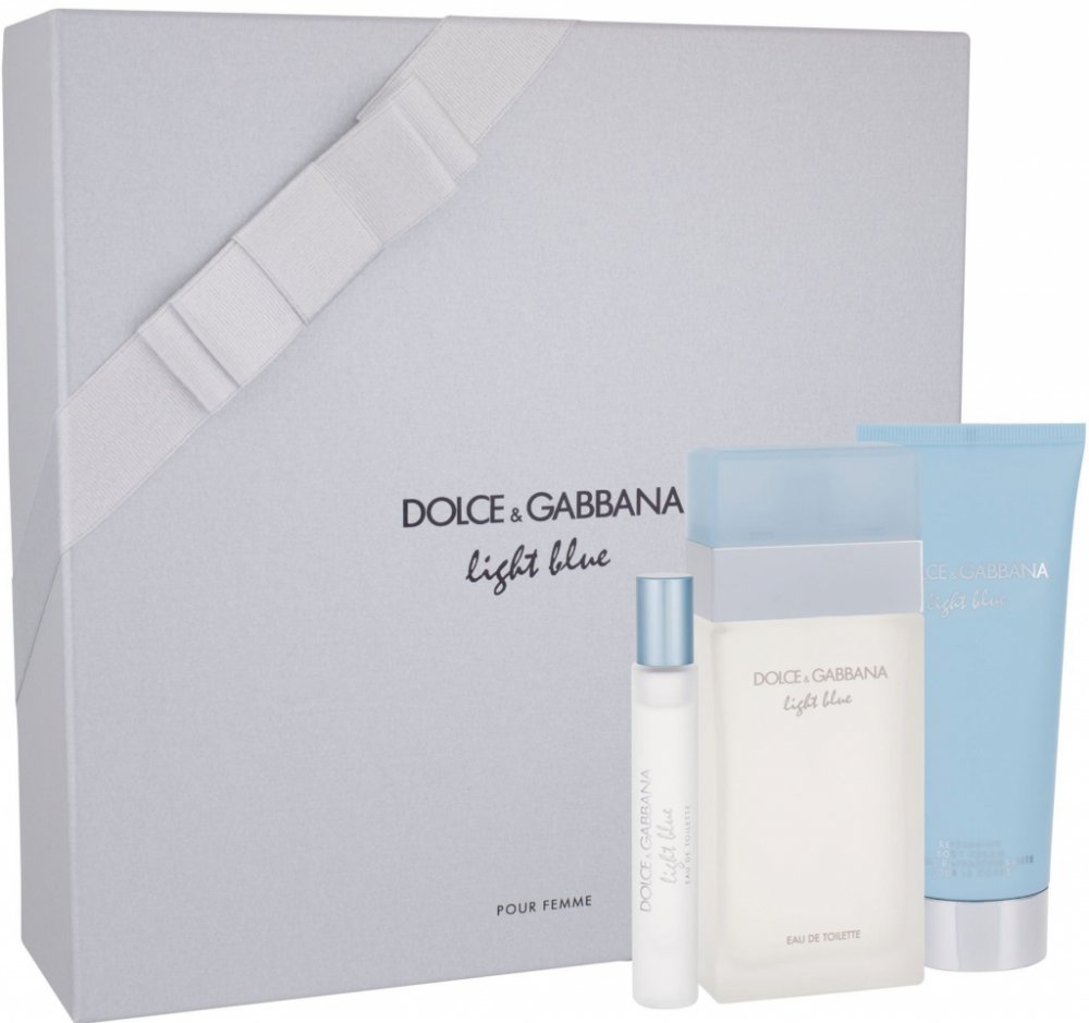 Dolce & Gabbana Light Blue Woman EDT 100 ml + tělové mléko 100 ml + EDT 7,4  ml dárková sada | Srovnanicen.cz