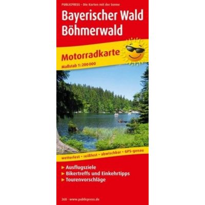 motorkářská mapa Bayerischer Wald Bohmerwald laminova