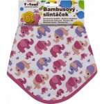 T Tomi BIO bambusový slintáček pink elephants / růžoví sloni – Zboží Dáma