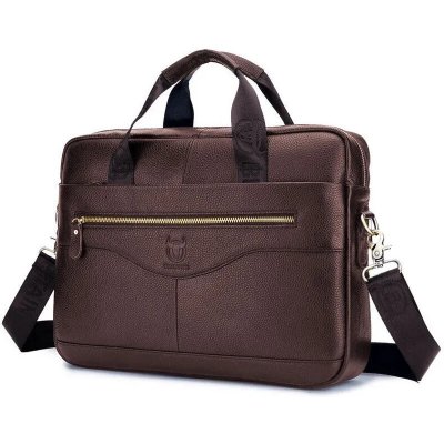 Bullcaptain pánská kožená brašna Begge Tmavě Hnědá 9L GWB044s4 – Zboží Mobilmania