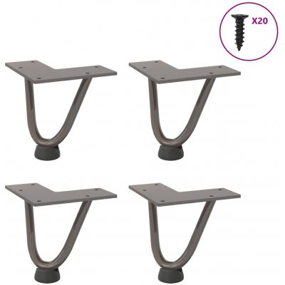 Omaxi 955761 Nohy do vlasů pro konferenční stolek 4 ks přírodní ocel 10 cm masivní ocel – Zboží Mobilmania