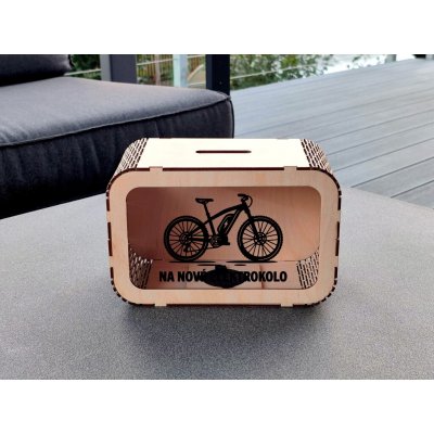 Dřevěná pokladnička - Na nové elektrokolo - D-decor – Sleviste.cz