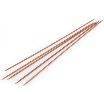 Bambusové ponožkové jehlice č. 2; 2,5; 3; 3,5; 4,5 Varianta: 2 (2,5 mm) bambus tmavý, Balení: 1 sada – Hledejceny.cz