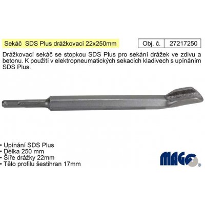 MAGG Sekáč SDS Plus drážkovací 22x250mm (TR233423) – Zboží Mobilmania