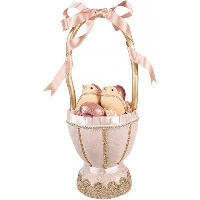 Růžová dekorace košík s vajíčky a kuřátky Fancy Ø 20*47 cm – Hledejceny.cz