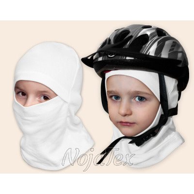 Dětská bavlněná kukla pod helmu Bílá – Zboží Mobilmania