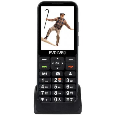 EVOLVEO EasyPhone LT, mobilní telefon pro seniory s nabíjecím stojánkem (černá barva) – Zboží Mobilmania
