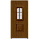 Solid Elements Vchodové dveře Maria, 90 P, 1000 × 2100 mm, plast, pravé, dub zlatý, prosklené W1DRBCZTK2.0016 – Sleviste.cz