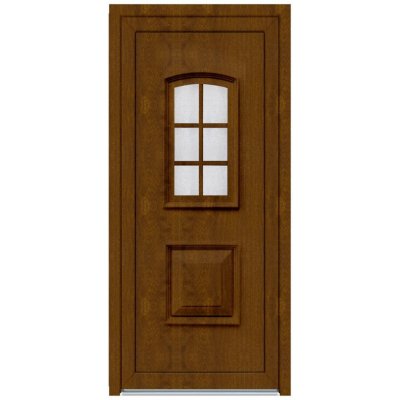 Solid Elements Vchodové dveře Maria, 90 P, 1000 × 2100 mm, plast, pravé, dub zlatý, prosklené W1DRBCZTK2.0016 – Sleviste.cz