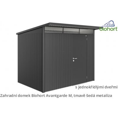Biohort AvantGarde A5 jednokřídlé dveře 254 x 174 cm tmavě šedý metalický 17050 – Sleviste.cz
