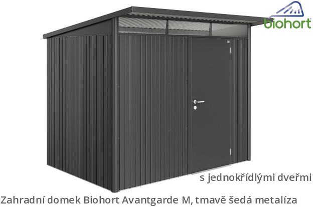 Biohort AvantGarde A5 jednokřídlé dveře 254 x 174 cm tmavě šedý metalický 17050