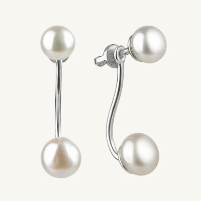 SilveAmo stříbrné náušnice s mořskými perlami Tajemství moře C003