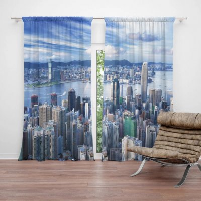 Sablio Závěs Město s mrakodrapy: 2ks 140x250cm – Hledejceny.cz