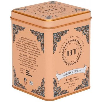 Harney & Sons čaj Broskev a zázvor HT kolekce 20 hedvábných sáčků