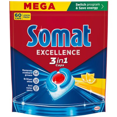 Somat Excellence 3v1 Lemon kapsle do myčky 60 ks – Sleviste.cz