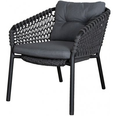 Cane-line Nízké křeslo Ocean, 69x85x73 cm, rám hliník, výplet lanko Soft Rope dark grey, bez polstrů – Hledejceny.cz