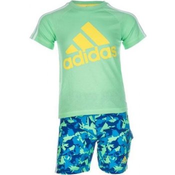 Adidas Infant Boys Beach T-Shirt And Short Set Green