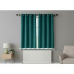 Mybesthome New Vitoria Blackout Zatemňovací krátký závěs s kroužky, 135 × 160 cm, tyrkysový, 1 ks – Hledejceny.cz