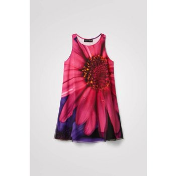 Desigual Manuela holčičí květované šaty růžovo-fialové