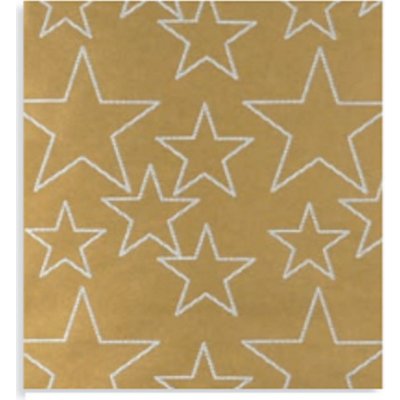 Zoewie Dárkový balicí papír 70 x 150 cm Vánoční Nordic Light zlatý - bílé hvězdy – Zboží Mobilmania
