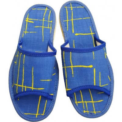 Dámské pantofle Lenka modro-žlutá – Zboží Dáma