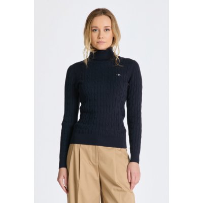 Gant rolák STRETCH COTTON CABLE TURTLENECK modrá