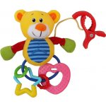 Baby Mix Plyšová hračka s chrastítkem medvěd žlutá – Zboží Mobilmania