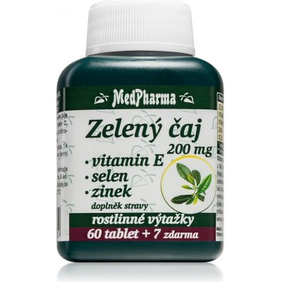 MedPharma Zelený čaj 200 mg vit.E + Se + Zn 37 tablet – Zboží Mobilmania