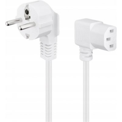 goobay Kabel síťový, CEE 7/7(M) - IEC320 C13, 90°, 5m, bílý (93120) - 19.92.0051 – Zboží Živě