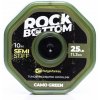 Rybářské lanko RidgeMonkey šňůra RM-Tec Rock Bottom Tungsten Coated Semi Stiff 25 lbs 10m Camo Green
